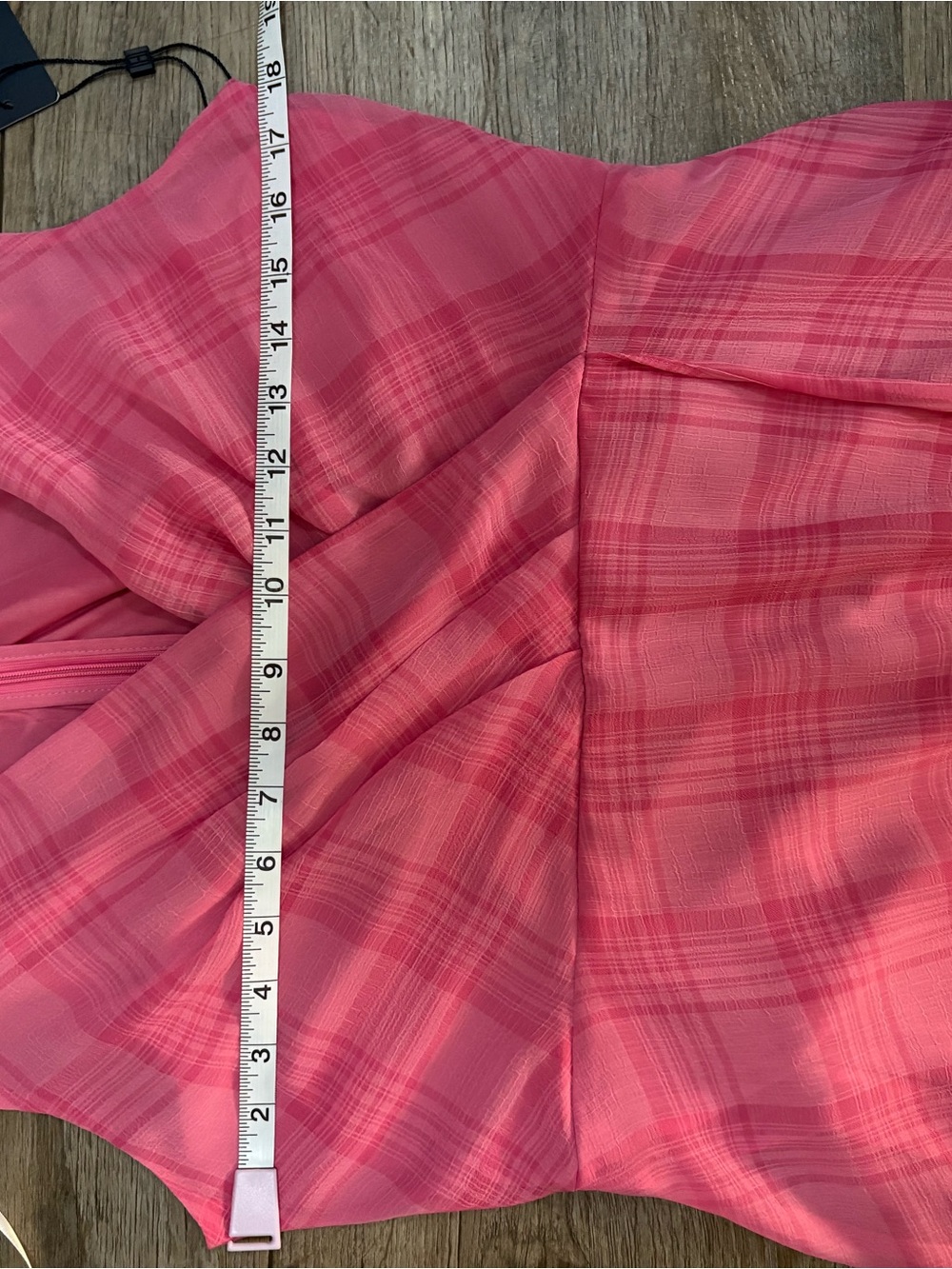 Tommy Hilfiger Pink Plaid High-Low Maxi Dress - Picture 8 of 13